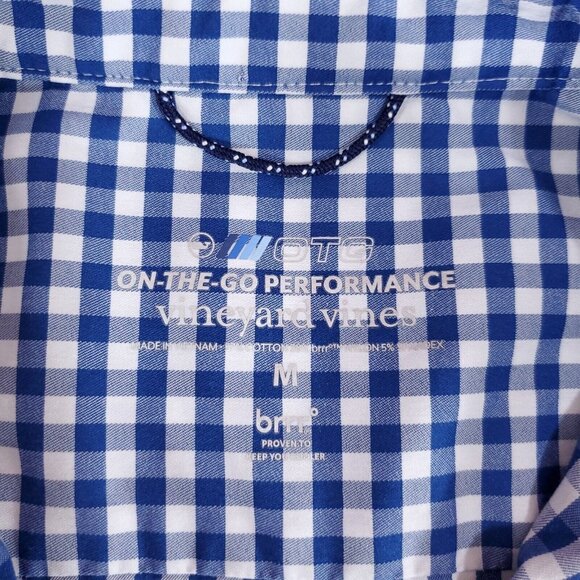 Vineyard Vines Mens Medium On the Go Performance Brrr Blue LS Button Down Shirt - Picture 10 of 14